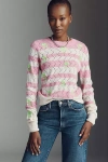 Essentiel Antwerp Jivine Embroidered Intarsia Sweater In Multi