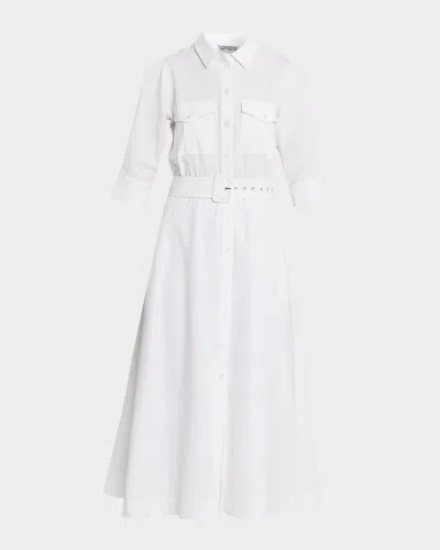 Essentiel Antwerp Jizo Belted Midi Shirtdress In White