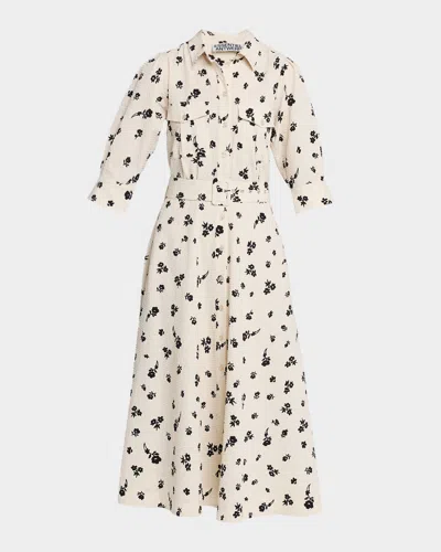 Essentiel Antwerp Jizo Belted Midi Shirtdress In White