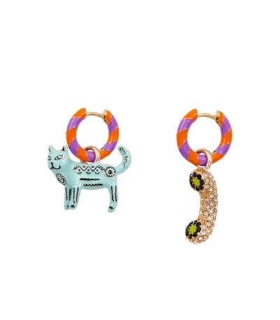 Essentiel Antwerp Jocat Orange And Purple Earrings In Multi