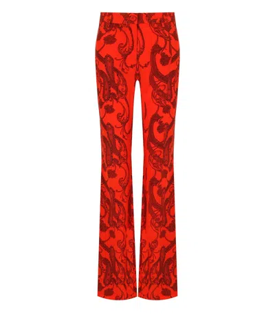 Essentiel Antwerp Jodie Orange Flare Pants In Red