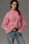 Essentiel Antwerp Johns Fringe Sweater In Pink