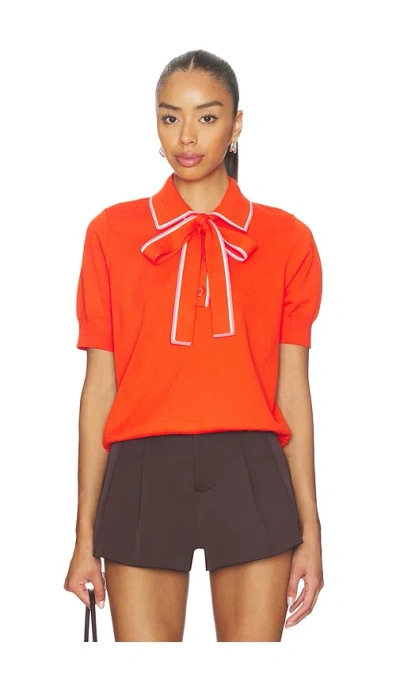 Essentiel Antwerp Jojoba Polo With Bow In Orange