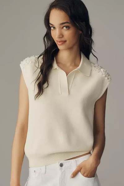 Essentiel Antwerp Joline Embellished Sweater In White
