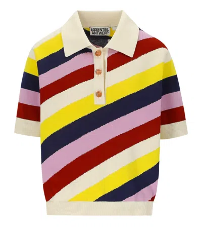 Essentiel Antwerp Striped Knit Polo Shirt In Multi