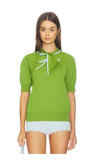 Essentiel Antwerp Jonda Contrast Colour Polo In Green