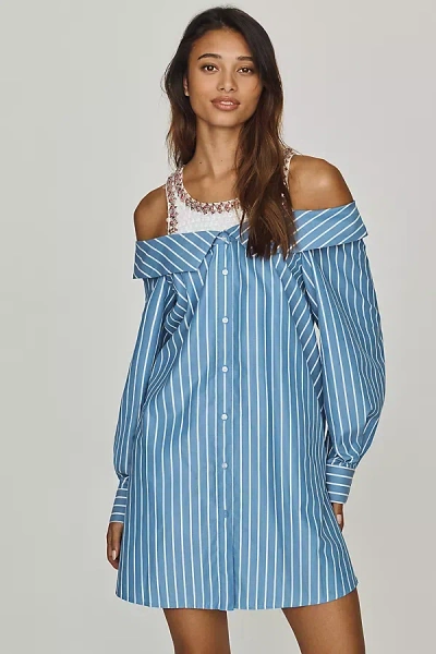 Essentiel Antwerp Jori Off-shoulder Dress In Blue