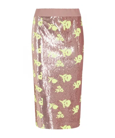 Essentiel Antwerp Jorinda Sequin Pencil Skirt In Pink
