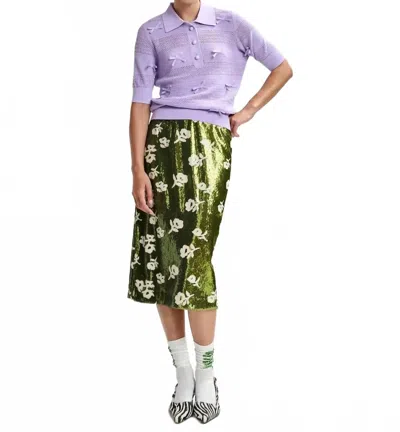 Essentiel Antwerp Jorinda Sequin Skirt In Green
