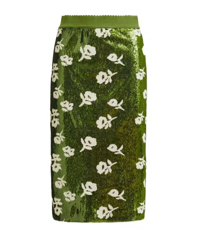 Essentiel Antwerp Jorinda Sequined Skirt In Green