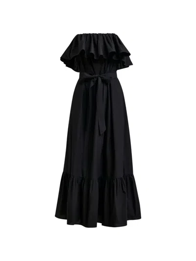 Essentiel Antwerp Joyce Belted Ruffle Dress In Black