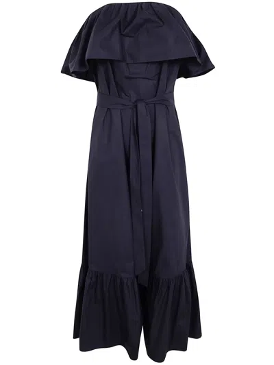 Essentiel Antwerp "joyce" Belted Ruffle Dress In Black