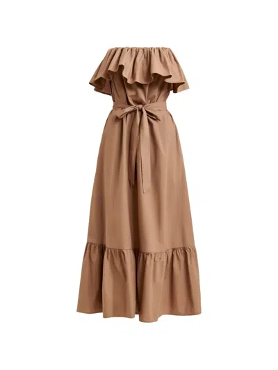 Essentiel Antwerp Joyce Ruffled Dress In Brown