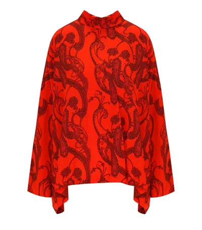 Essentiel Antwerp Joyetta Orange Blouse In Red