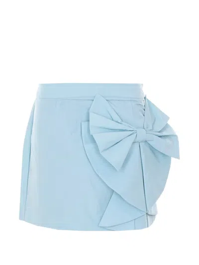 Essentiel Antwerp Joyous Bow-detail Mini Skirt In Blue