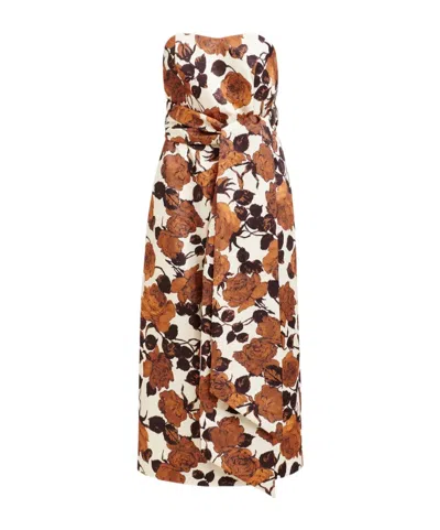 Essentiel Antwerp Juror Floral Strapless Dress In Multi