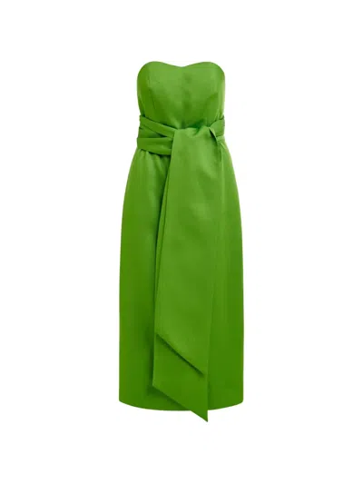 Essentiel Antwerp Juror Sleeveless Tie-detail Midi Dress In Green