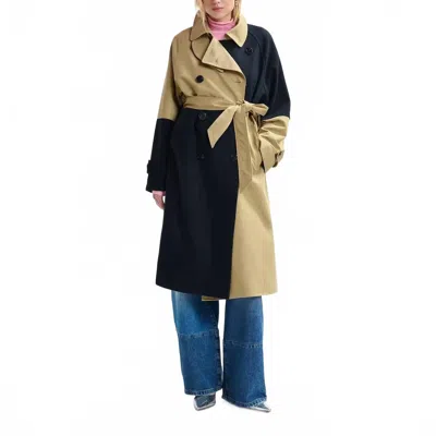 ESSENTIEL ANTWERP JUST PATCHWORK COAT IN COMBO 1 GINGERBREAD