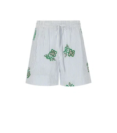 Essentiel Antwerp Juste Slight Blue Shorts In White