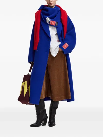 Essentiel Antwerp Kaap Logo-patch Scarf In Blue