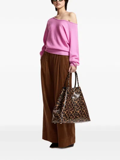 Essentiel Antwerp Kage Batwing-sleeve V-neck Sweater In Pink