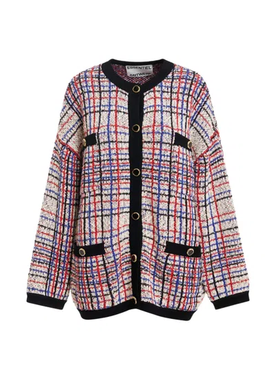 Essentiel Antwerp Kannel Checked-knit Cardigan In Multi
