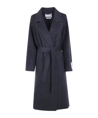 Essentiel Antwerp Kaps Belted Wrap Coat In Blue