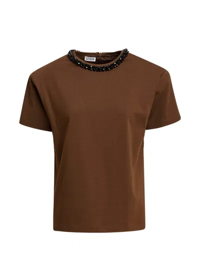 Essentiel Antwerp Kardinal T-shirt Mit Kragen In Braun