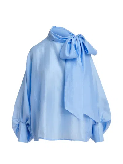 Essentiel Antwerp Karismatic Pussy-bow Shirt In Blue