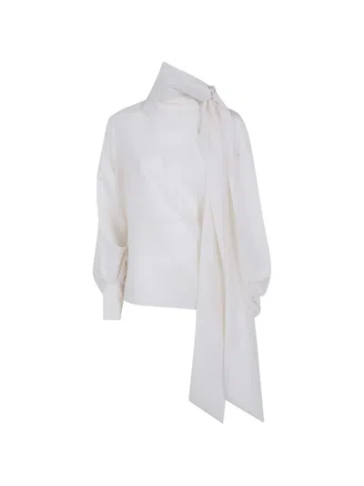 Essentiel Antwerp Karismatic Tie-neck Blouse In White