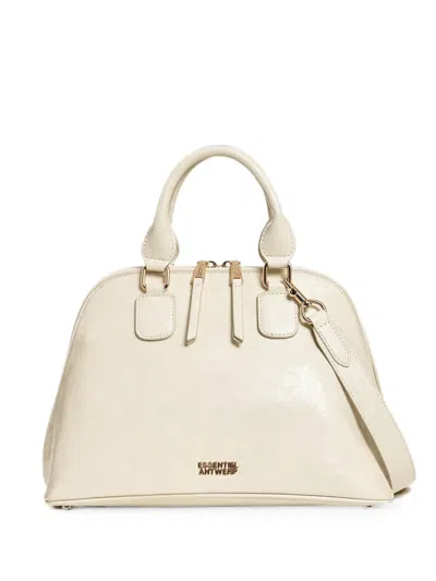 Essentiel Antwerp Karla Patent-effect Handbag In Neutrals