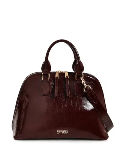 Essentiel Antwerp Karla Patent-effect Shoulder Bag In Red