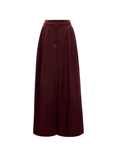Essentiel Antwerp Karmen Wide-leg Trousers In Burgundy