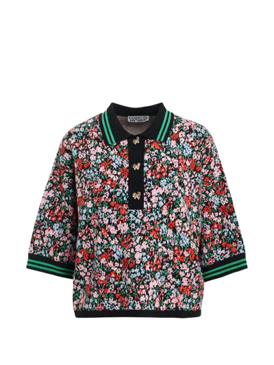 Essentiel Antwerp Kartos Poloshirt Mit Blumenprint In Schwarz