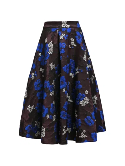 Essentiel Antwerp Kathyanne Floral-jacquard Midi Skirt In Multi