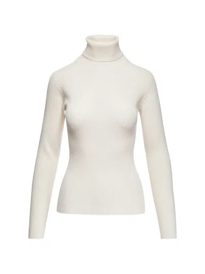 Essentiel Antwerp Kelmuse2 Ribbed-knit Turtleneck Sweater In White