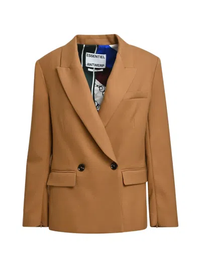 Essentiel Antwerp Kendra Double-breasted Blazer In Brown