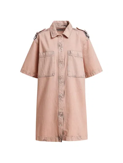 Essentiel Antwerp Kenim Shoulder-tab Shirt Dress In Pink