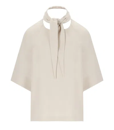 Essentiel Antwerp Kassie Tie-neck T-shirt In Neutral