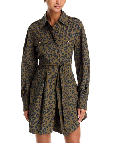 Essentiel Antwerp Keto Mini Shirt Dress In Green