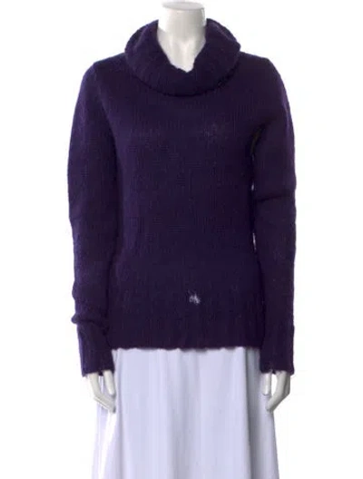 Pre-owned Essentiel Antwerp Kid Mohair Cowl Neck Sweatshirt In Purple