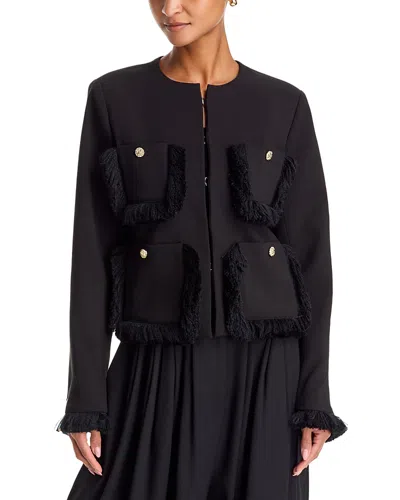 Essentiel Antwerp Kinetic Fringed Jacket In Black