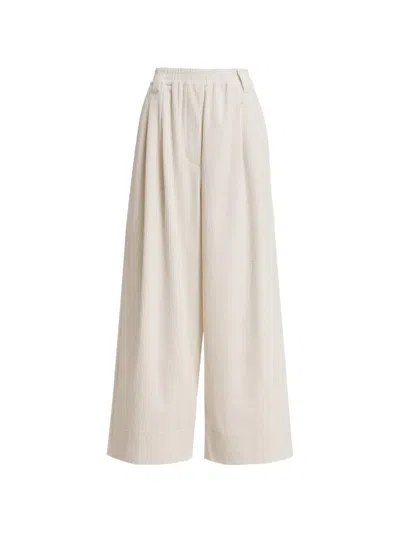Essentiel Antwerp Kitch Corduroy Wide-leg Trousers In Neutral