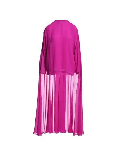 Essentiel Antwerp Kiyoki Cape-overlay Long-sleeved Blouse In Pink