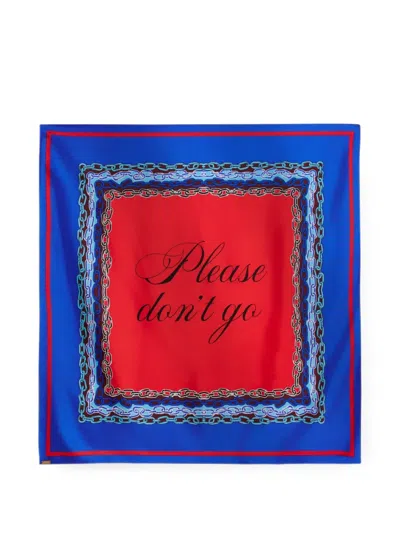 Essentiel Antwerp Klassik Chain-print Scarf In Blue