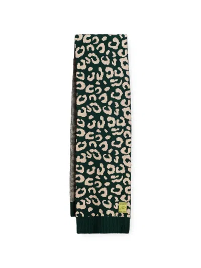 Essentiel Antwerp Kleopard Knitted Scarf In Green
