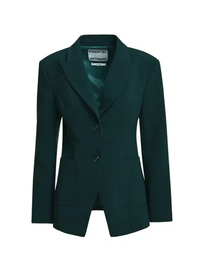 Essentiel Antwerp Knightly Single-breasted Blazer In Green