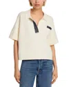 Essentiel Antwerp Knit Polo Top In White