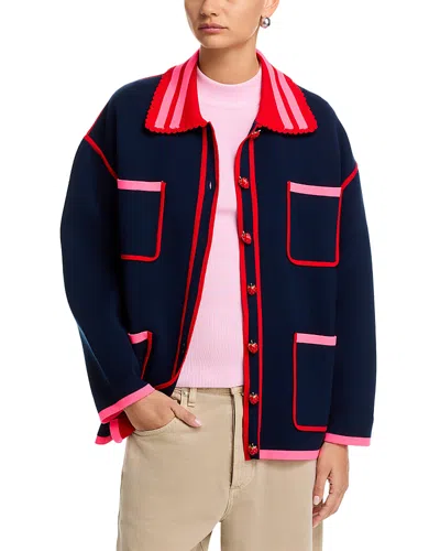 Essentiel Antwerp Knitted Cardigan In Blue
