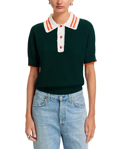 Essentiel Antwerp Knitted Polo Shirt In Green